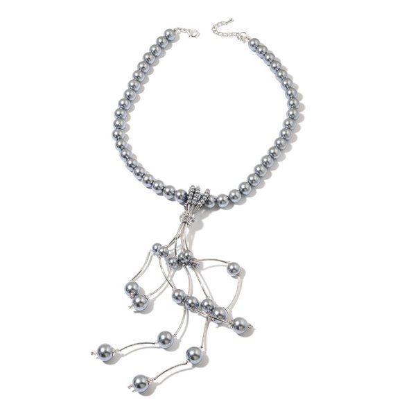 Jewelry - Simulated Gray Pearl with Tassel